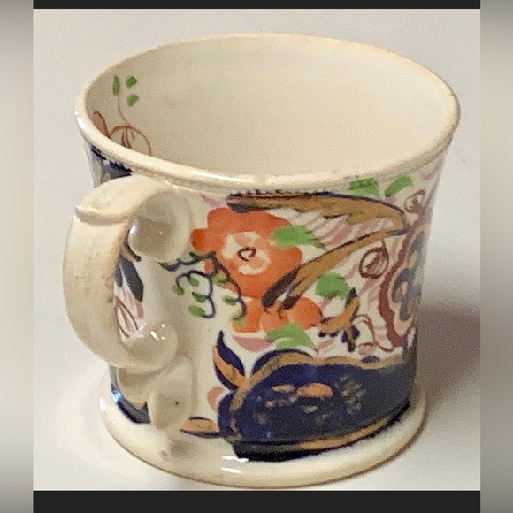 1800s Vintage Gaudy Welsh Pink Copper Lustre Sunflower Pattern Child’s Cup - Picture 5 of 10